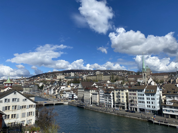Панорама Цюриха из парка Линденхоф